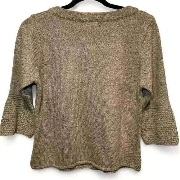 Jenny Women's Beige Cardigan Sweater 3/4 Sleeve Button-Front-Size Small - Picture 3 of 7